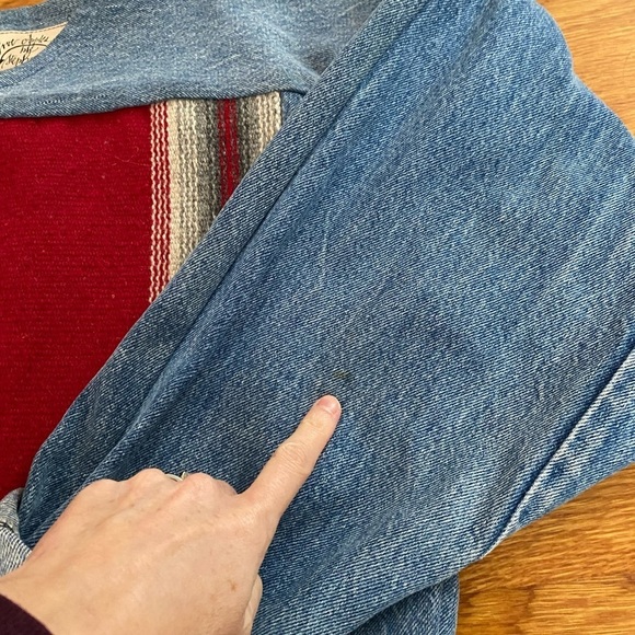 Love Apples by Stephanie Womens Denim Jacket Small Ortega's Weaving Shop Boho - Picture 9 of 13